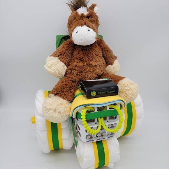 John Deere Tractor Diaper Cake - Picture 3 of 7